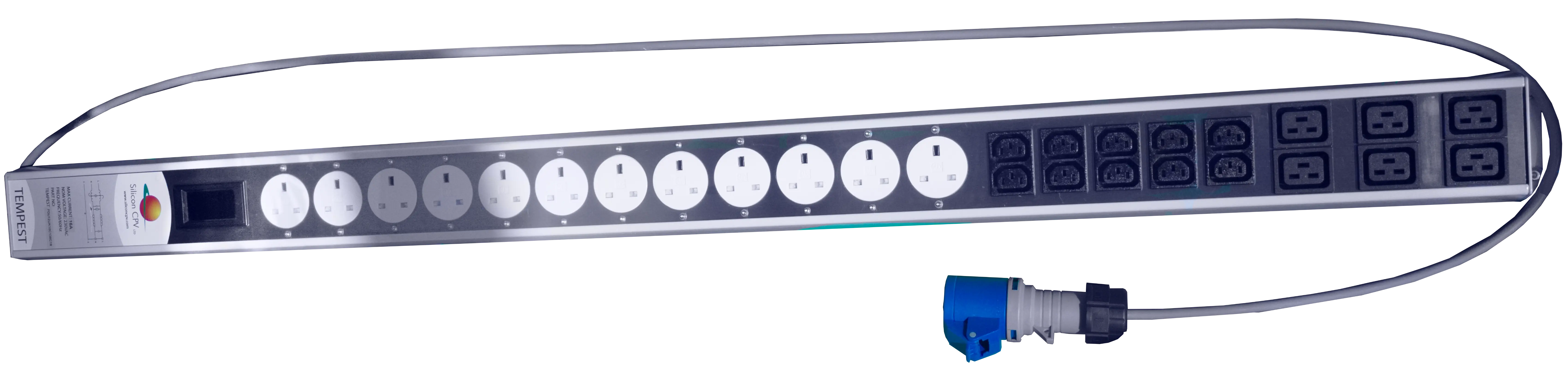 SCPV - TEMPEST Pluggable Power Filter -32A -PDU - 12 UK -10 C13 -6 C19 Silicon CPV - TEMPEST Pluggable Filter -32A -PDU - 12 UK -10 C13 -6 C19
